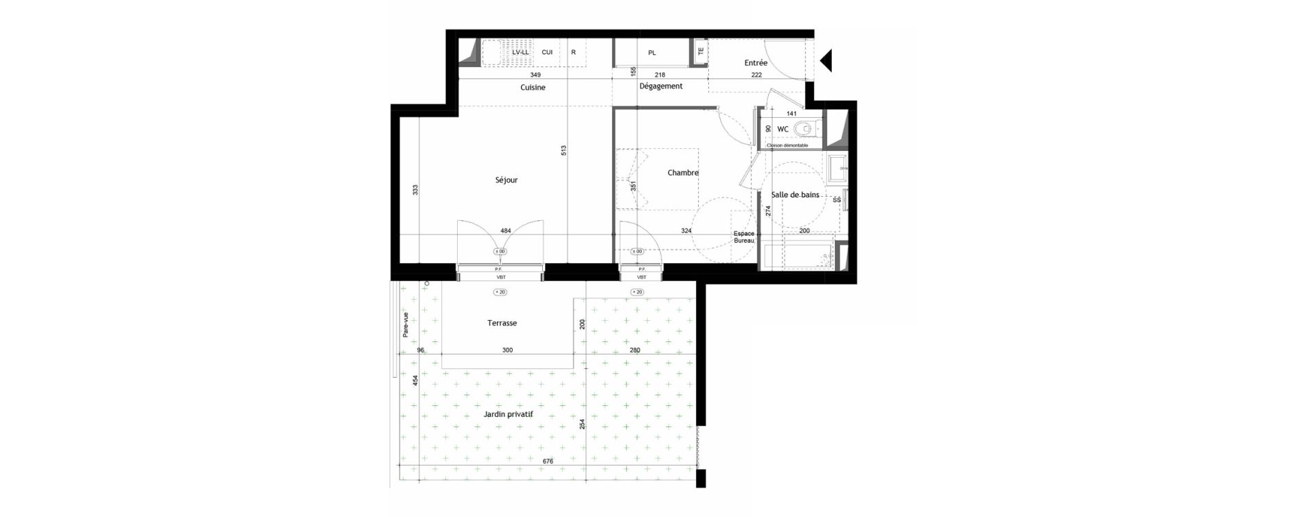 Appartement T2 de 46,47 m2 &agrave; Avrill&eacute; Coteaux de la mayenne