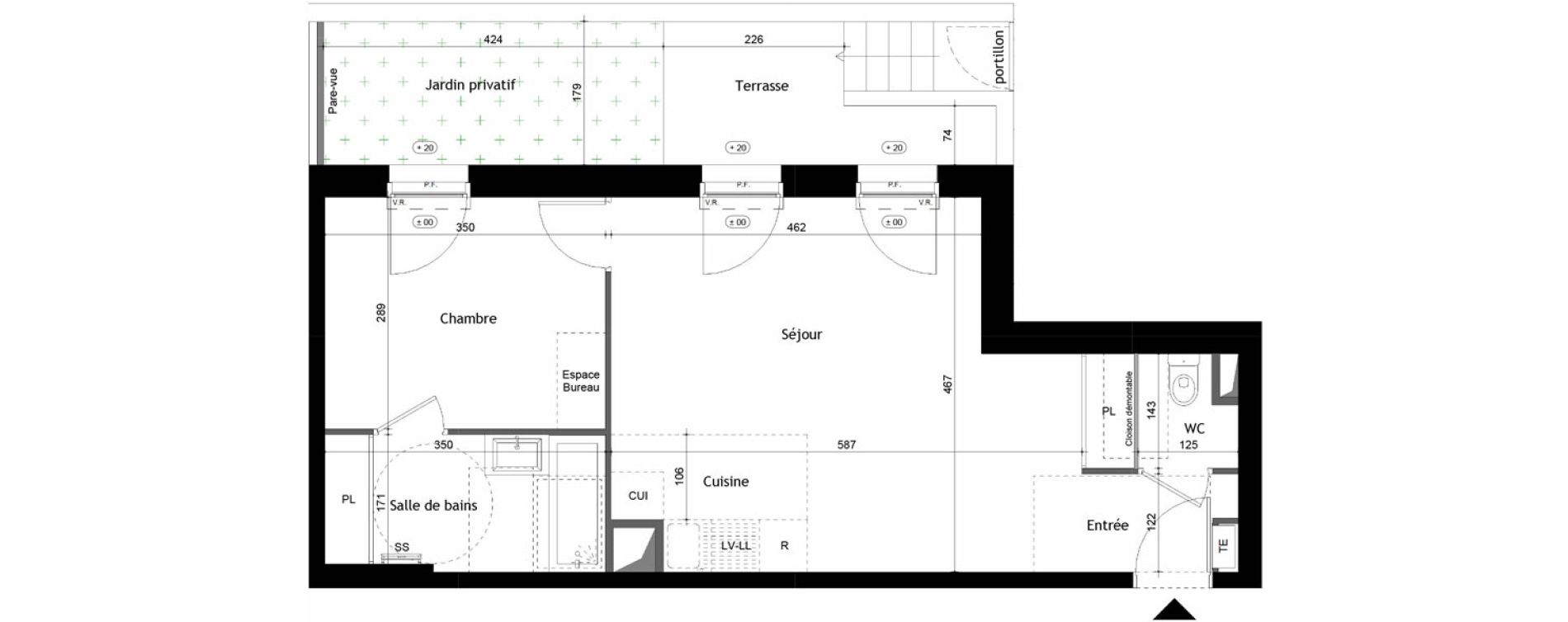 Appartement T2 de 45,19 m2 &agrave; Avrill&eacute; Coteaux de la mayenne