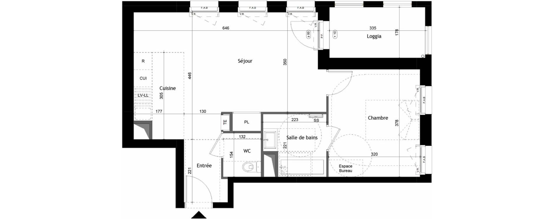 Appartement T2 de 47,92 m2 &agrave; Avrill&eacute; Coteaux de la mayenne