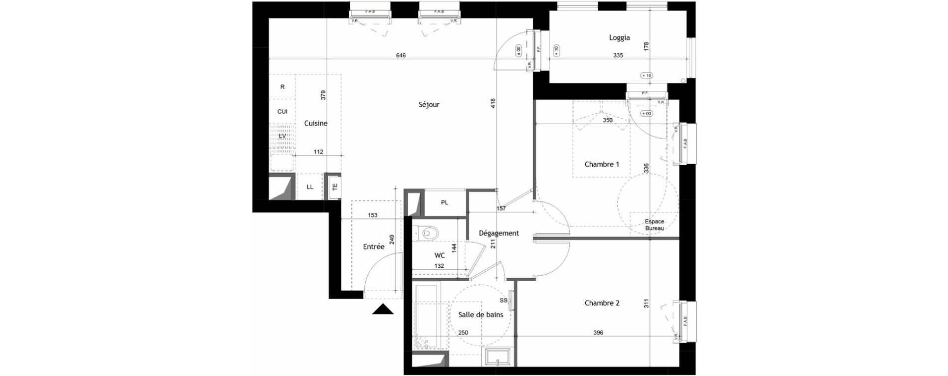 Appartement T3 de 65,01 m2 &agrave; Avrill&eacute; Coteaux de la mayenne