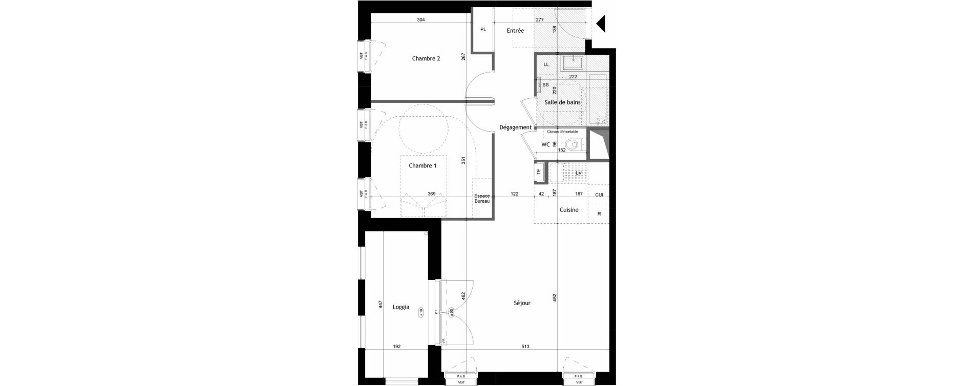 Appartement T3 de 66,76 m2 &agrave; Avrill&eacute; Coteaux de la mayenne