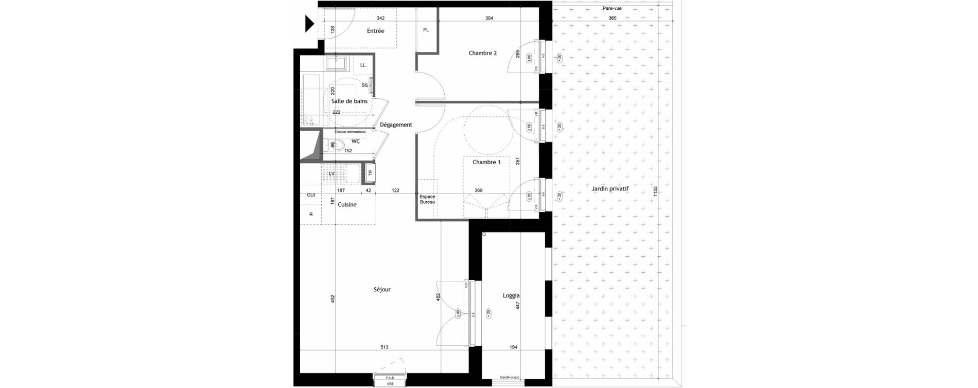 Appartement T3 de 67,31 m2 &agrave; Avrill&eacute; Coteaux de la mayenne