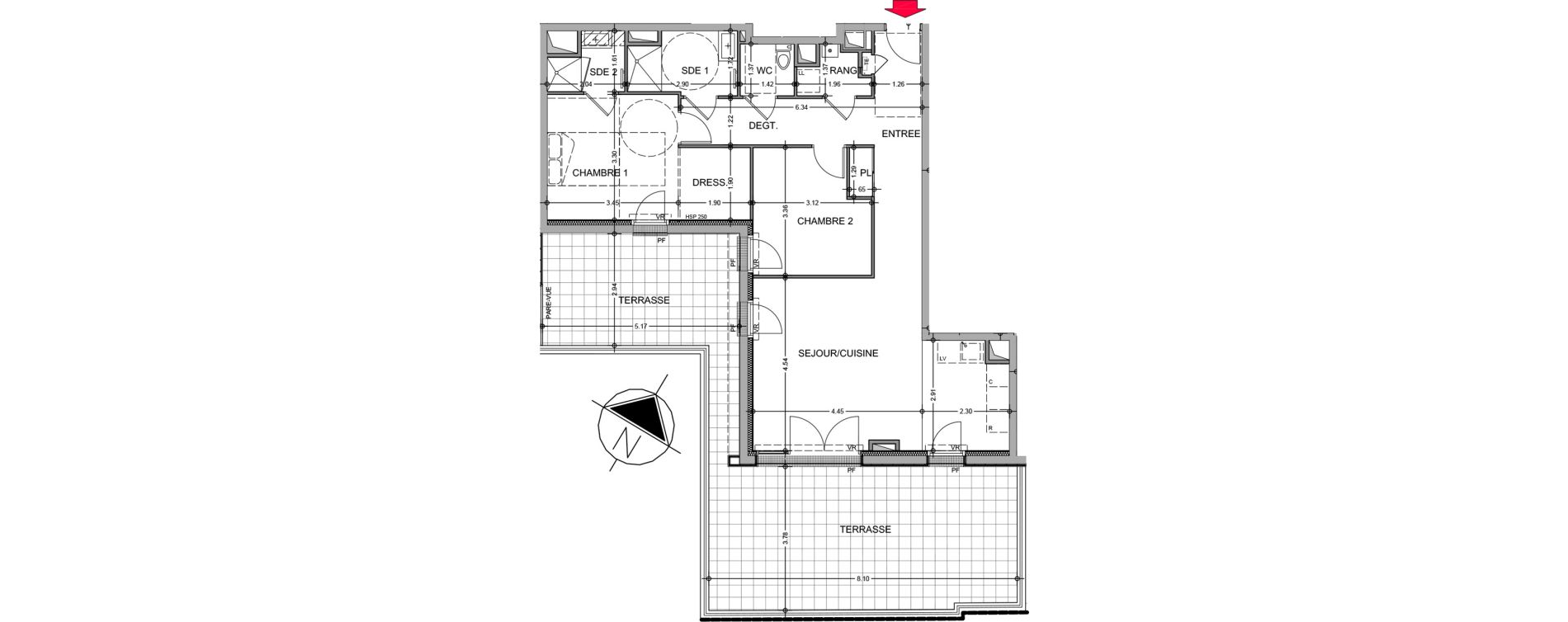 Appartement T3 de 77,02 m2 à Avrillé Le bois du roi