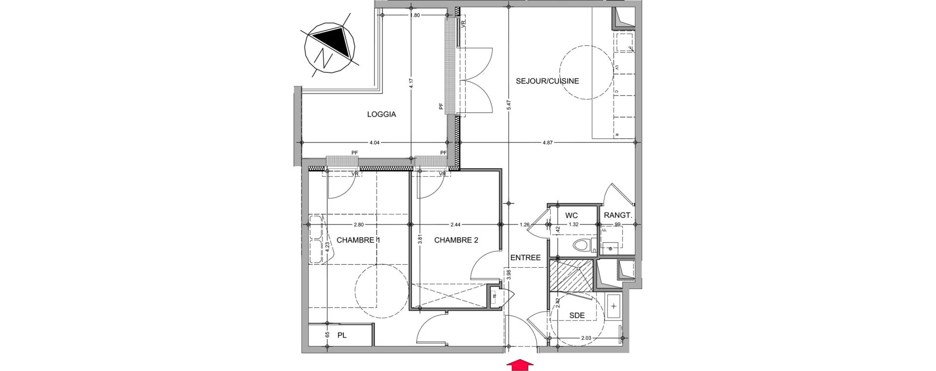 Appartement T3 de 62,71 m2 &agrave; Avrill&eacute; Le bois du roi