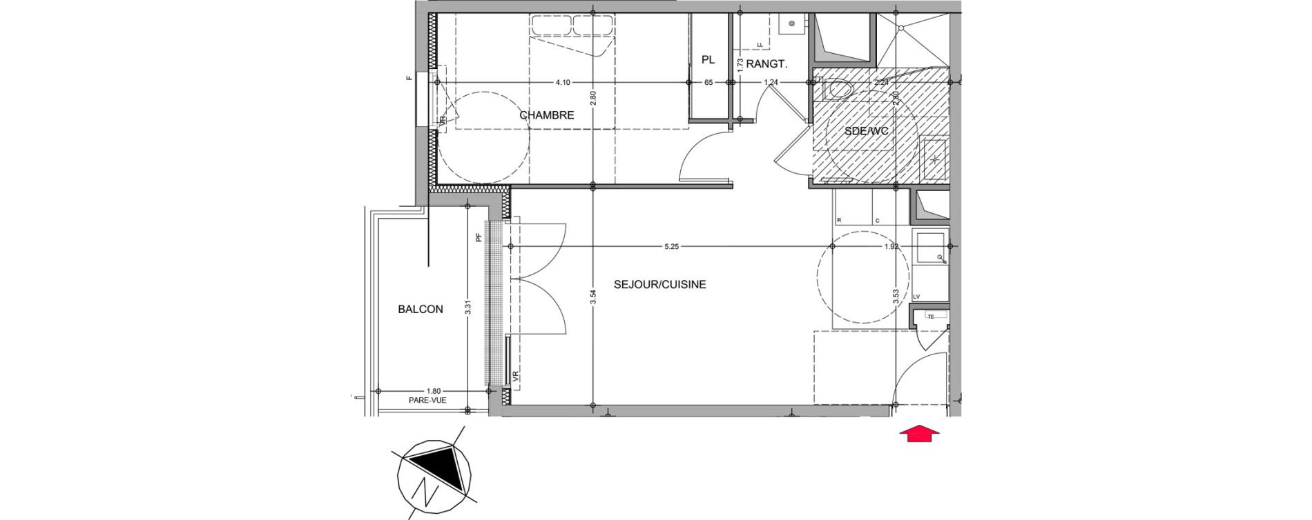 Appartement T2 de 46,80 m2 &agrave; Avrill&eacute; Le bois du roi