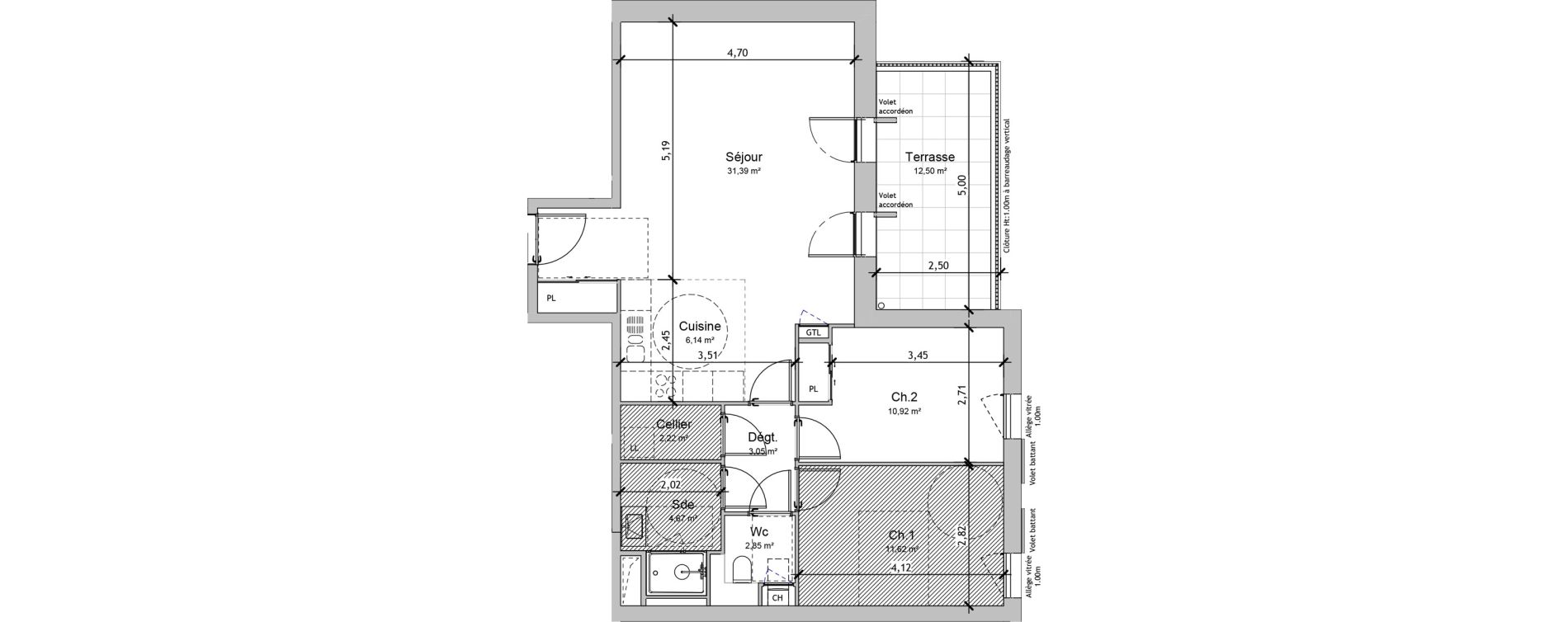 Appartement T3 de 72,86 m2 &agrave; Bouchemaine Centre