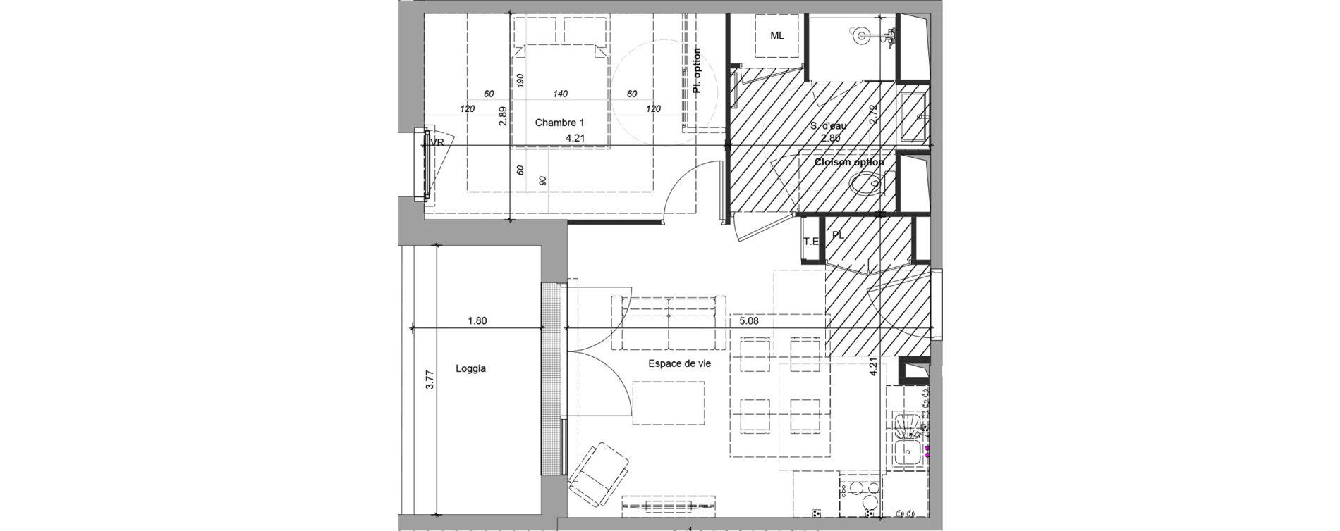 Appartement T2 de 39,31 m2 &agrave; Chalonnes-Sur-Loire Centre