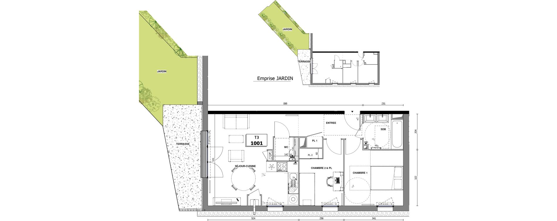 Appartement T3 de 58,10 m2 &agrave; Chemill&eacute; Chemille en anjou