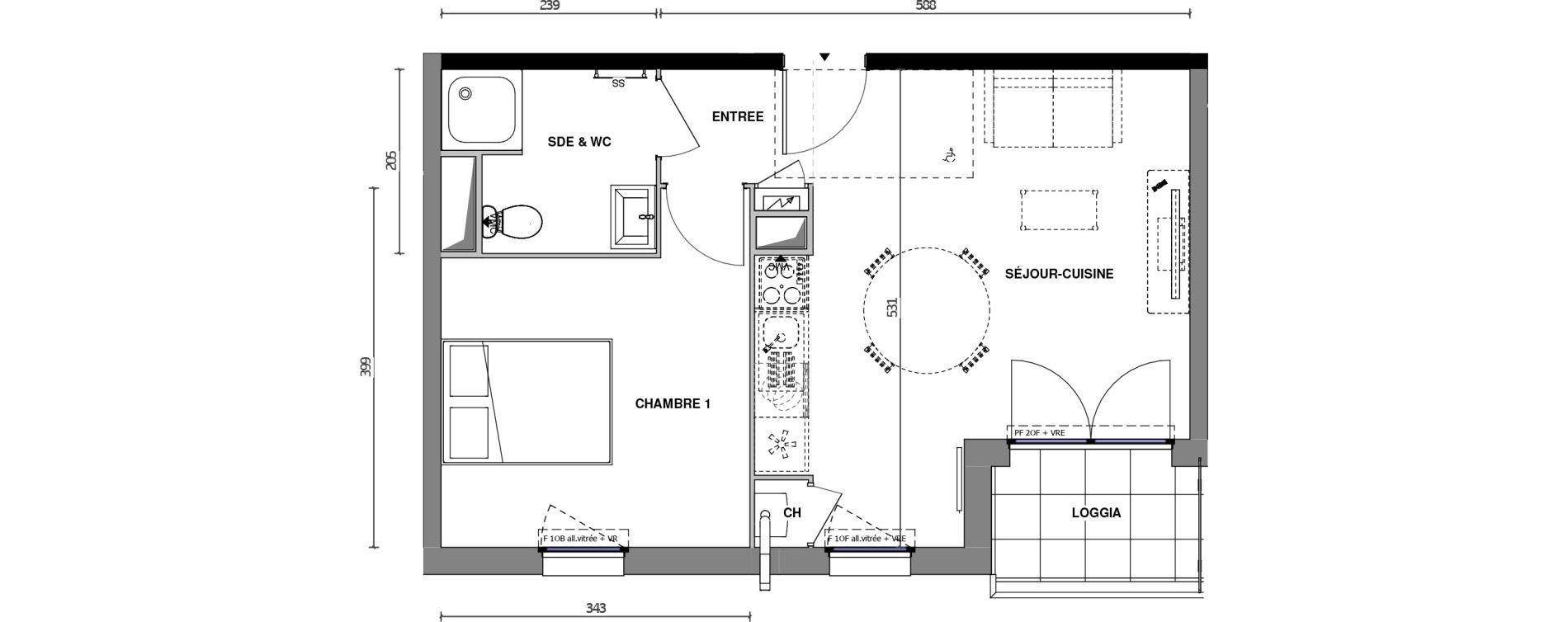 Appartement T2 de 39,50 m2 &agrave; Chemill&eacute; Chemille en anjou