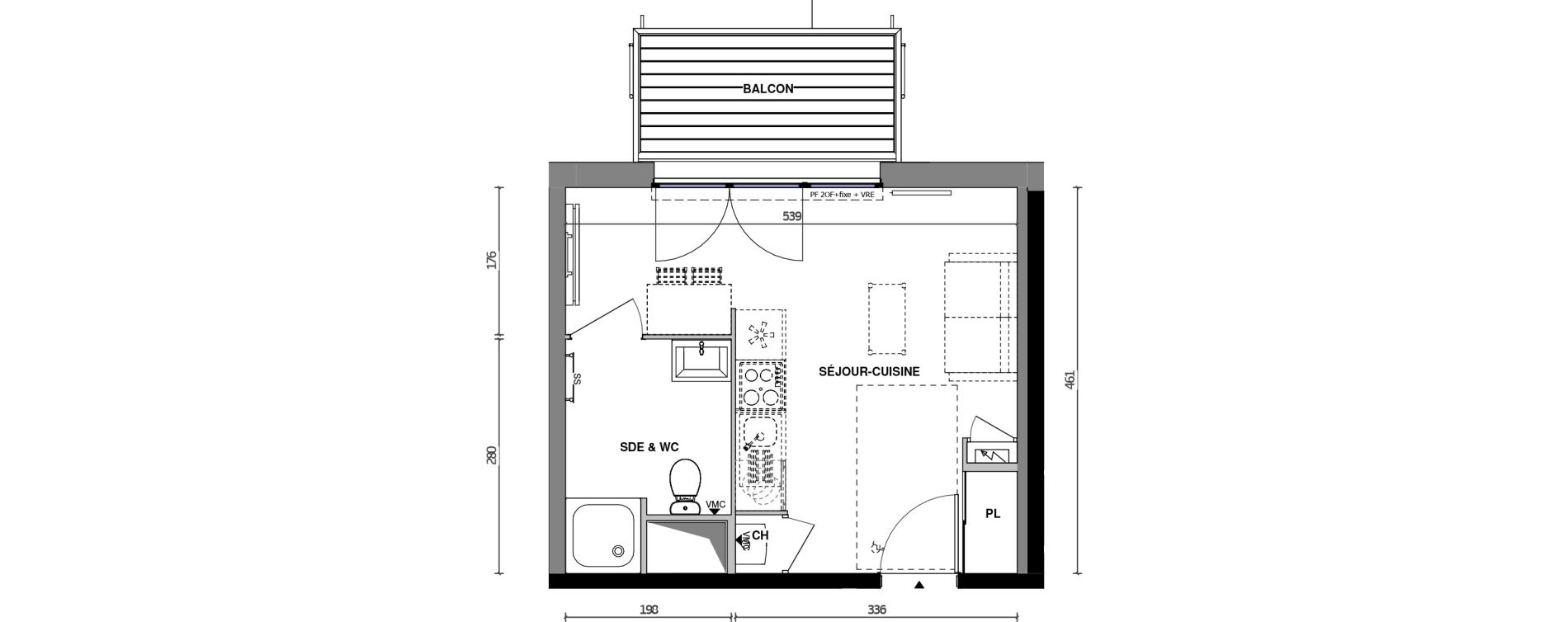 Appartement T1 de 23,50 m2 &agrave; Chemill&eacute; Chemille en anjou
