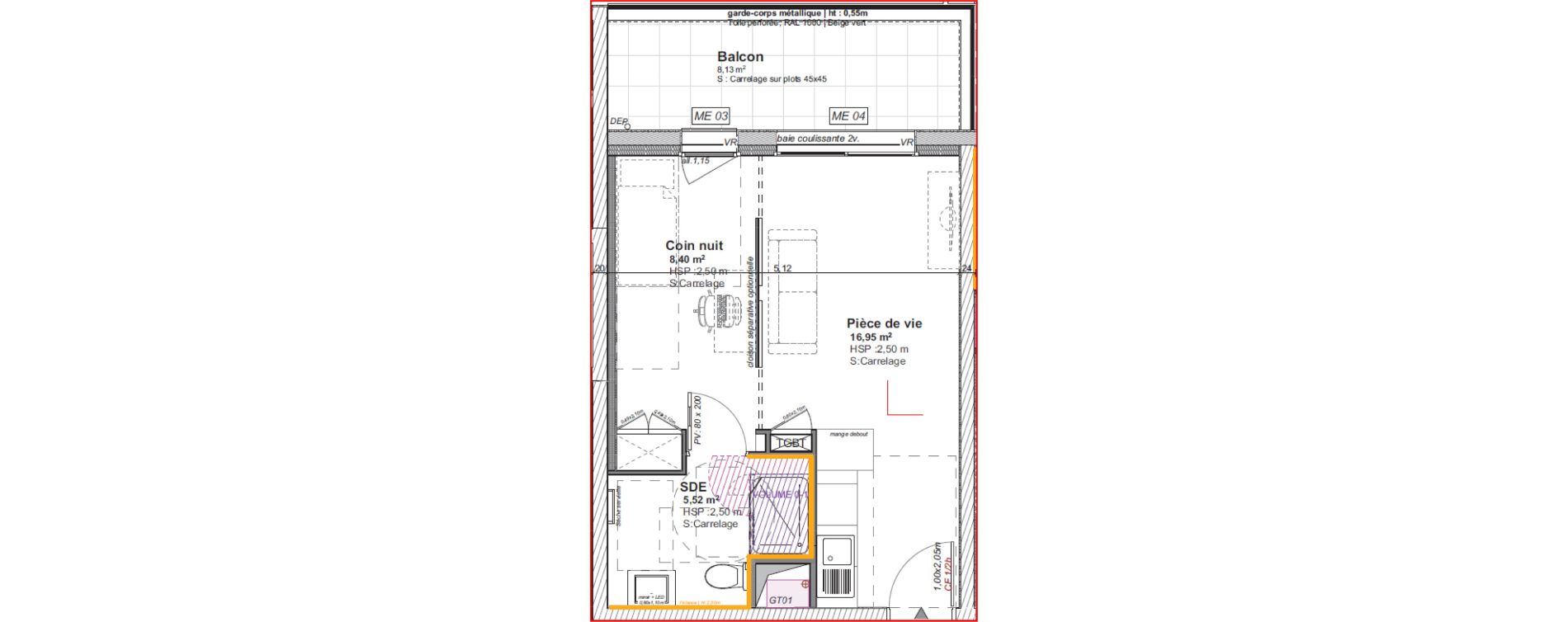 Appartement T1 bis de 30,87 m2 &agrave; Cholet Pasteur - demi-lune