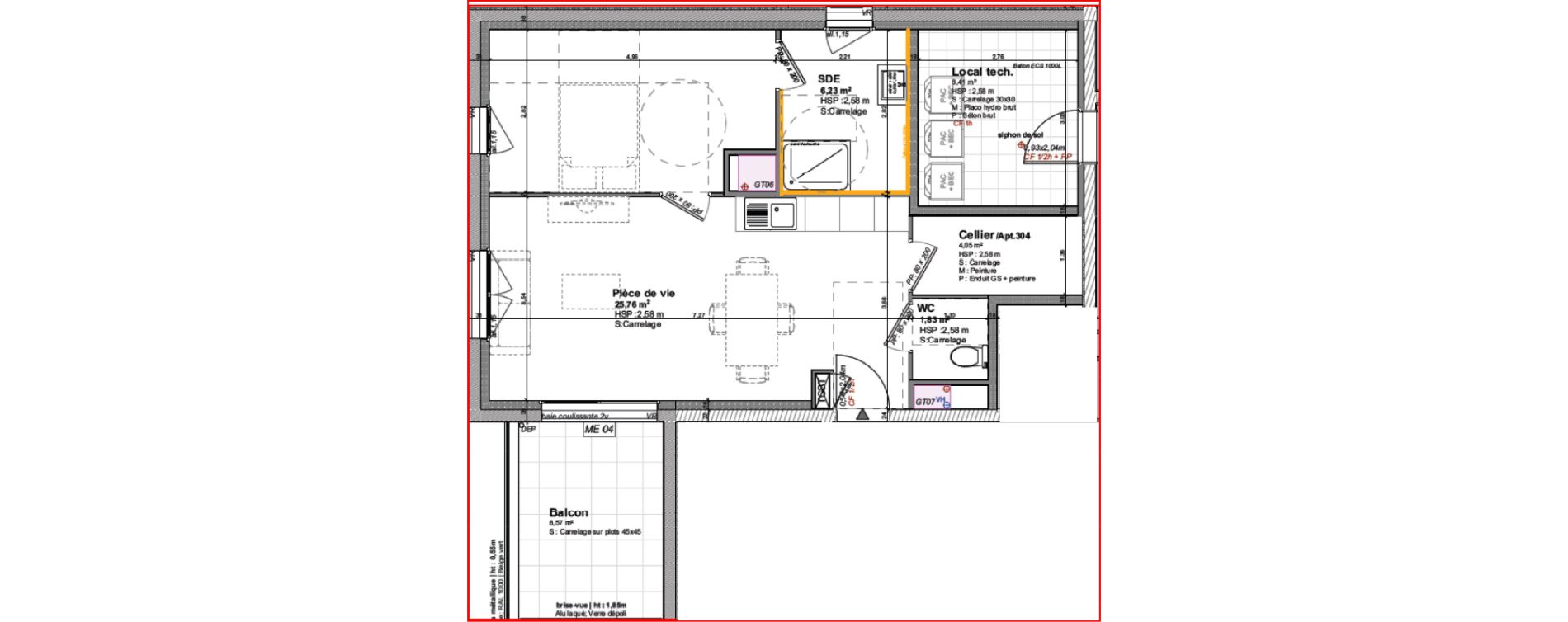 Appartement T2 de 51,18 m2 &agrave; Cholet Pasteur - demi-lune