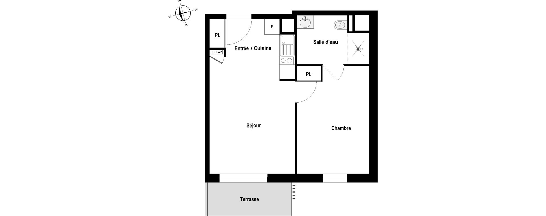 Appartement T2 meubl&eacute; de 41,22 m2 &agrave; Cholet Val de moine