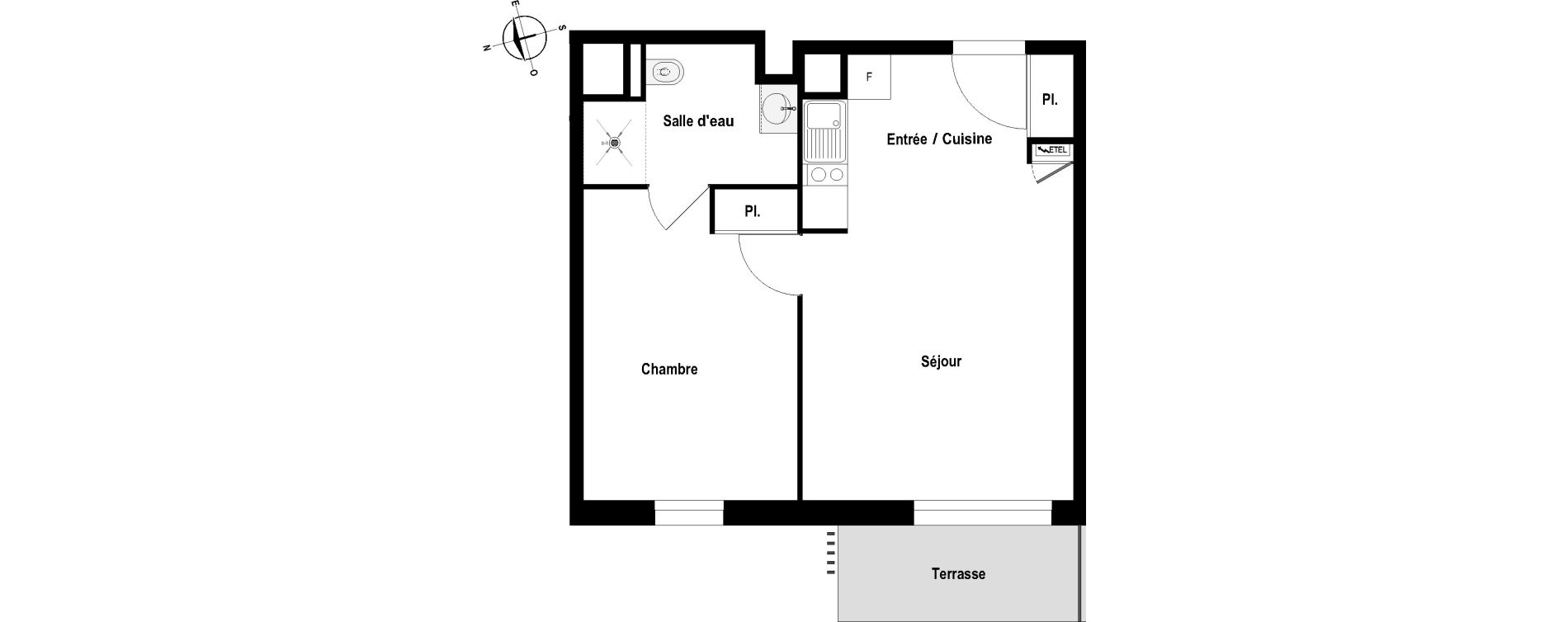 Appartement T2 meubl&eacute; de 43,77 m2 &agrave; Cholet Val de moine