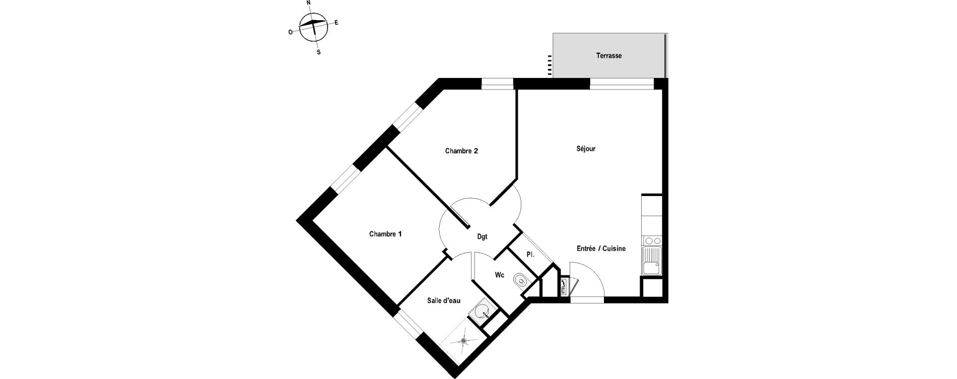Appartement T3 meubl&eacute; de 60,90 m2 &agrave; Cholet Val de moine