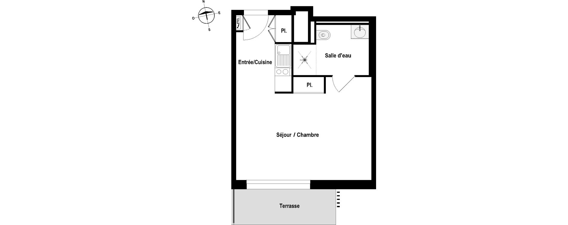 Studio meubl&eacute; de 31,48 m2 &agrave; Cholet Val de moine