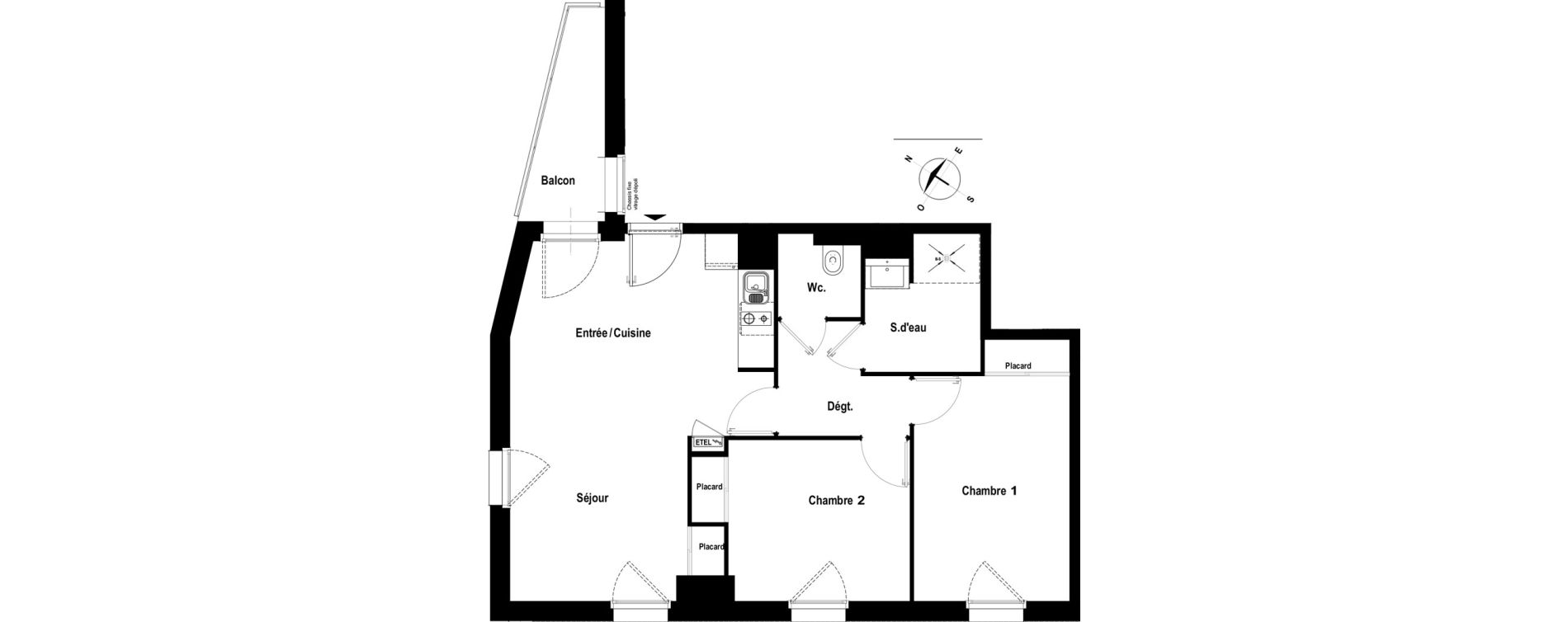 Appartement T3 meubl&eacute; de 61,68 m2 &agrave; Cholet Val de moine