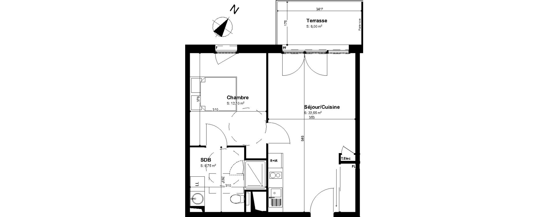Appartement T2 de 41,40 m2 &agrave; Cholet Cholet centre ville