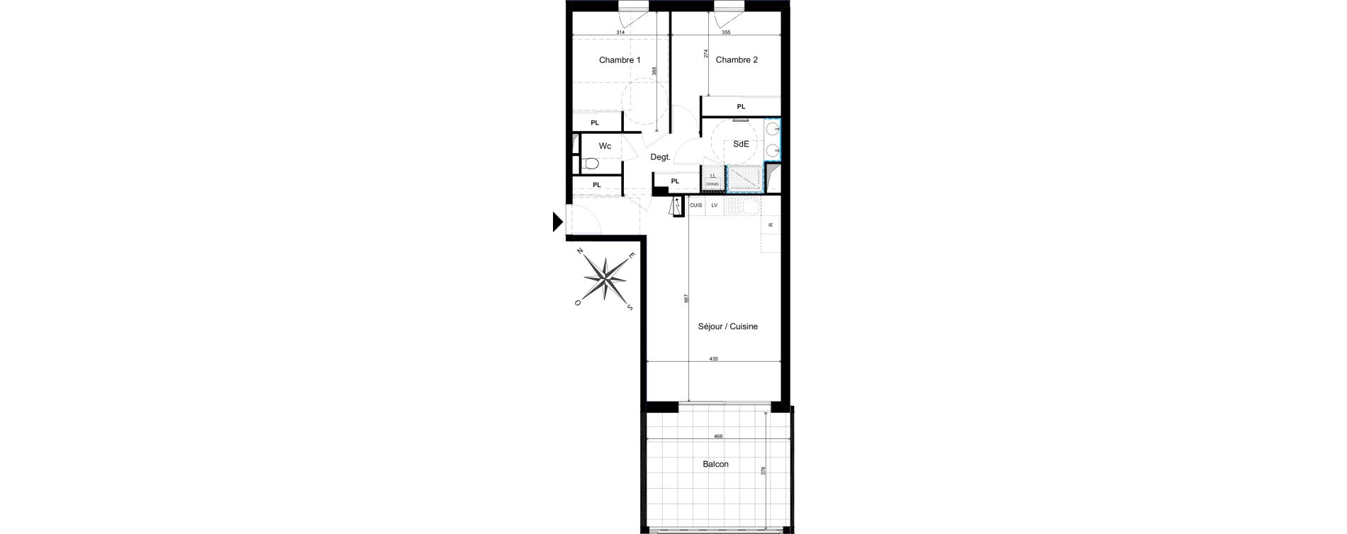 Appartement T3 de 69,32 m2 &agrave; Cholet La casse