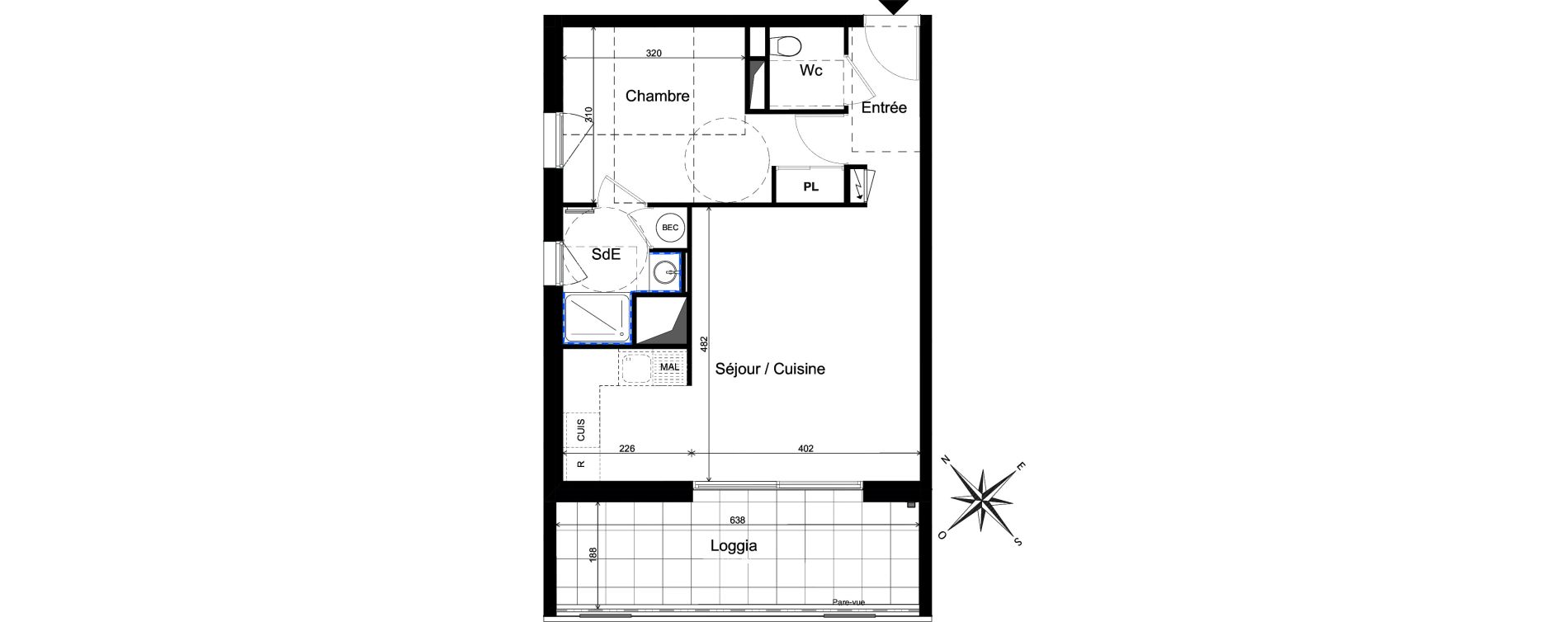 Appartement T2 de 47,17 m2 &agrave; Cholet La casse