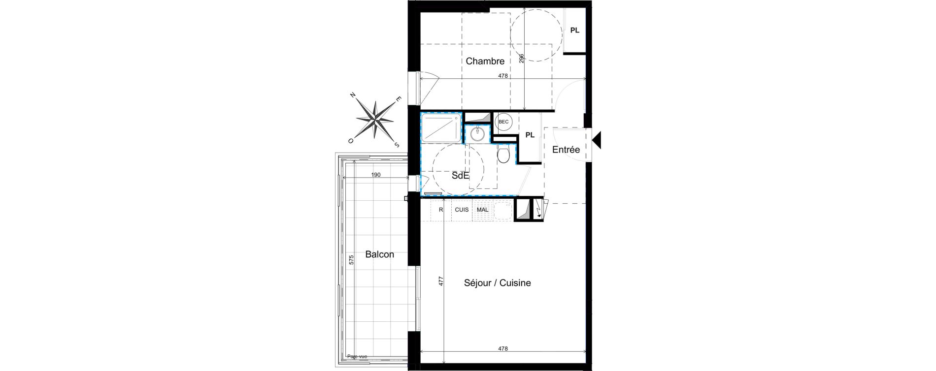 Appartement T2 de 47,00 m2 &agrave; Cholet La casse