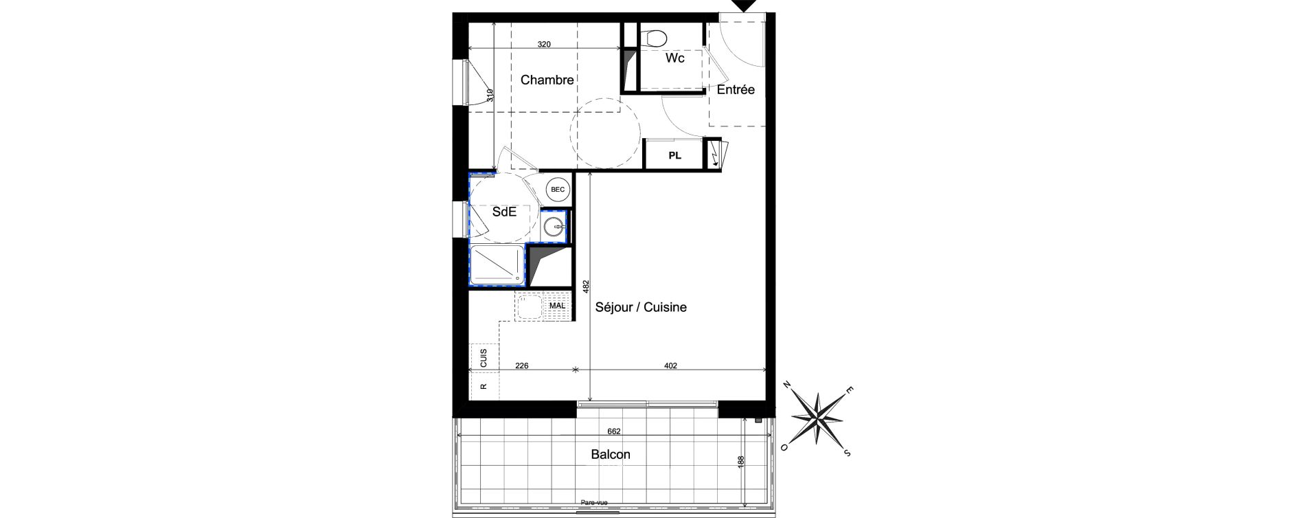 Appartement T2 de 47,17 m2 &agrave; Cholet La casse