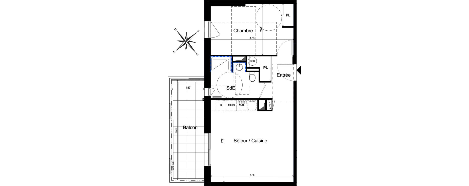 Appartement T2 de 47,00 m2 &agrave; Cholet La casse