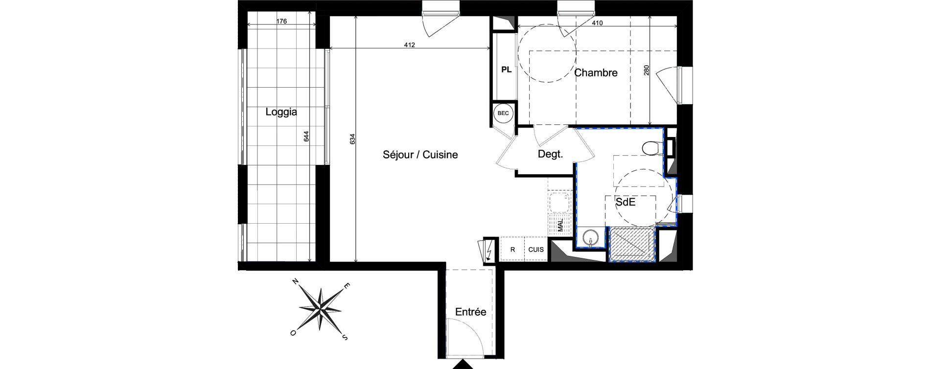 Appartement T2 de 56,47 m2 &agrave; Cholet La casse