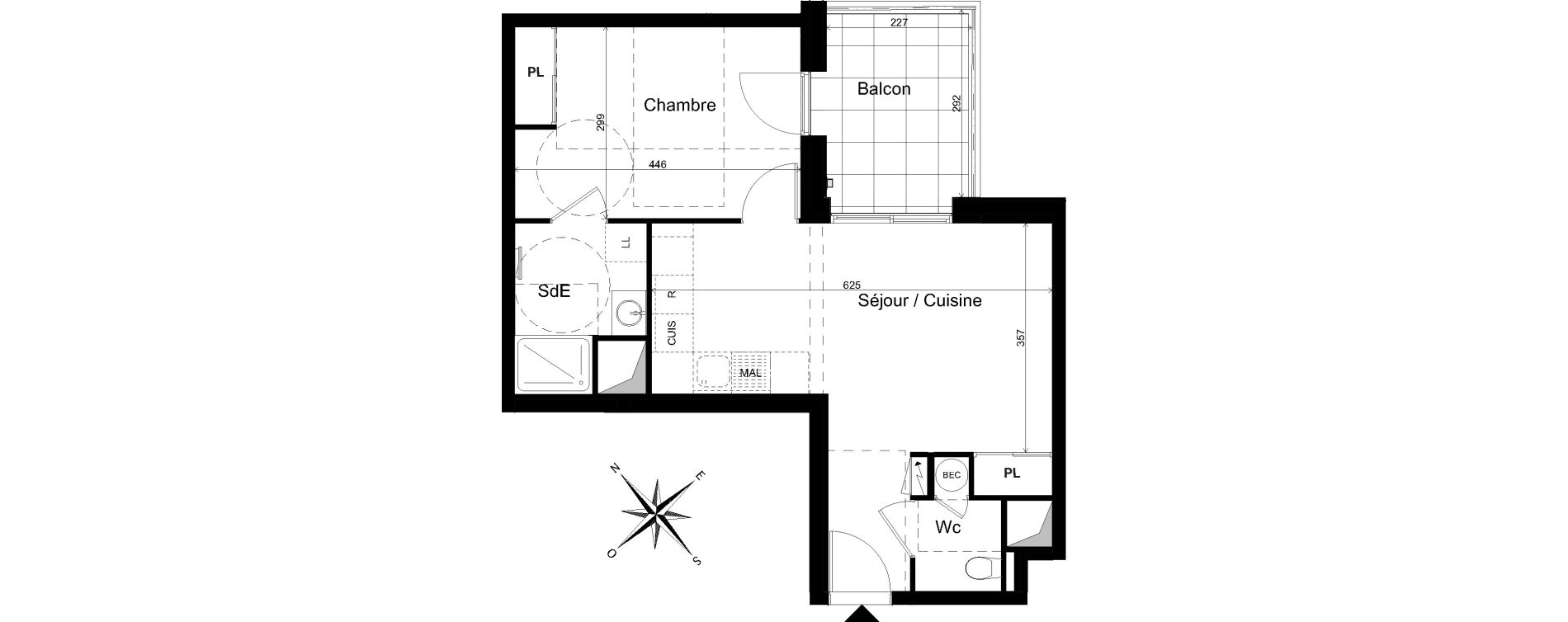 Appartement T2 de 43,72 m2 &agrave; Cholet La casse