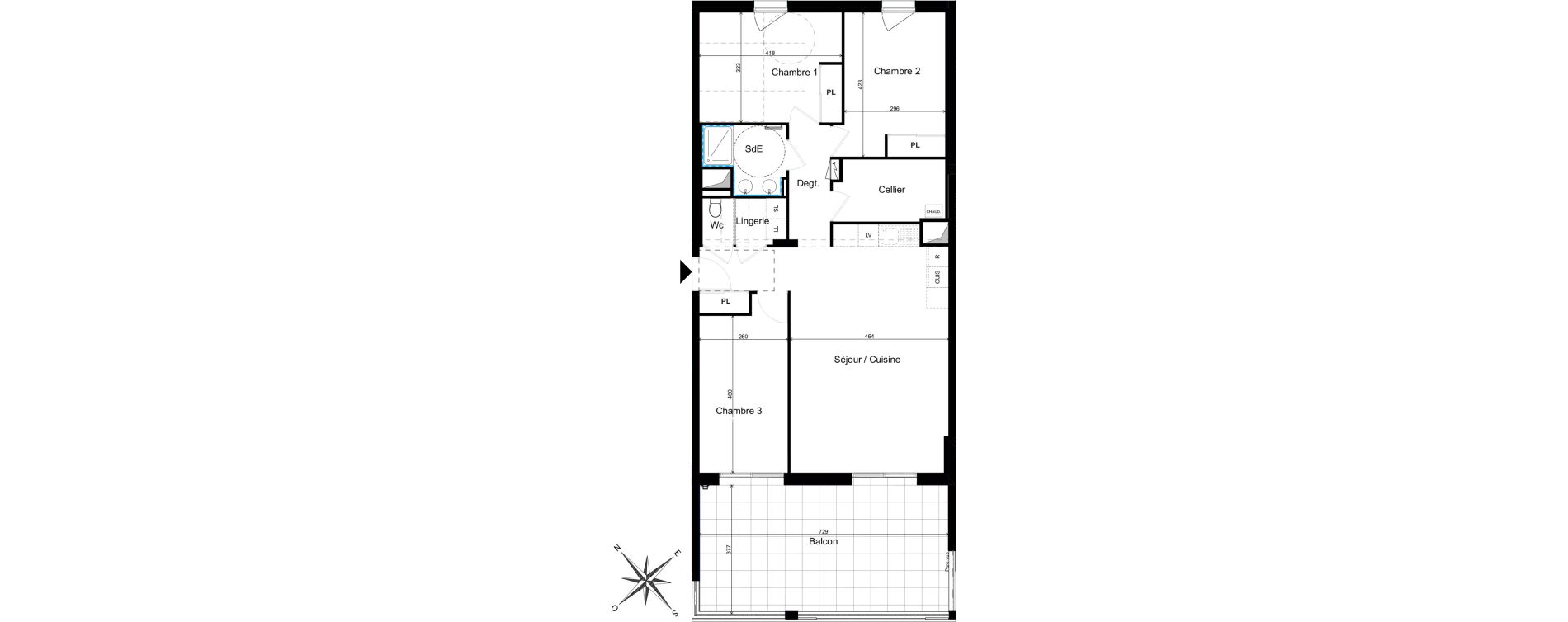 Appartement T4 de 93,12 m2 &agrave; Cholet La casse