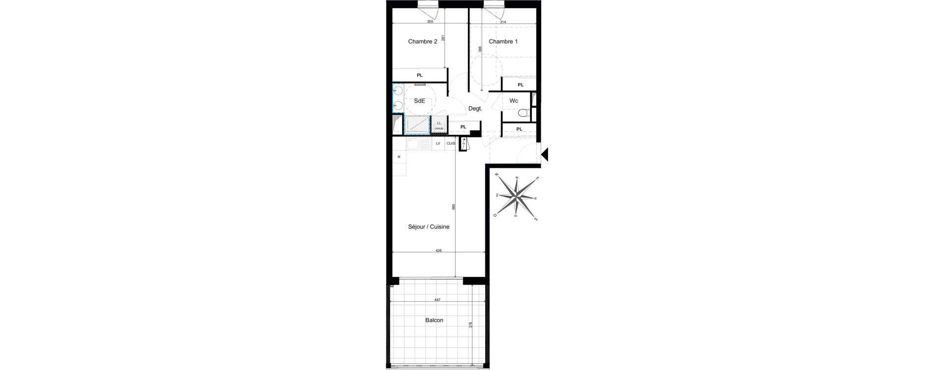 Appartement T3 de 69,44 m2 &agrave; Cholet La casse