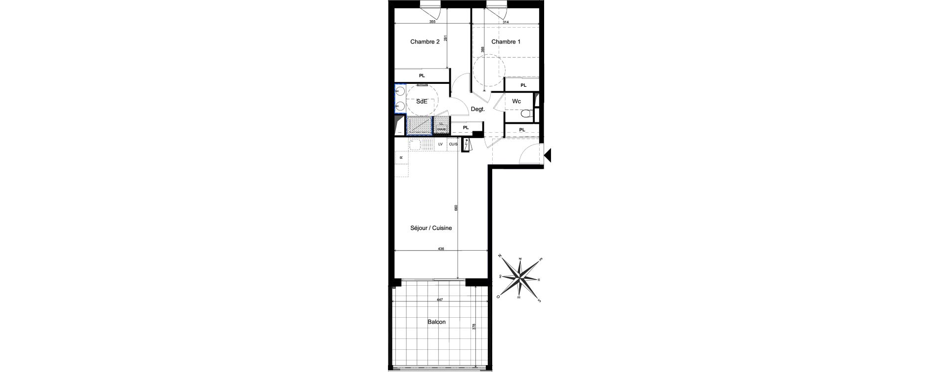Appartement T3 de 69,44 m2 &agrave; Cholet La casse