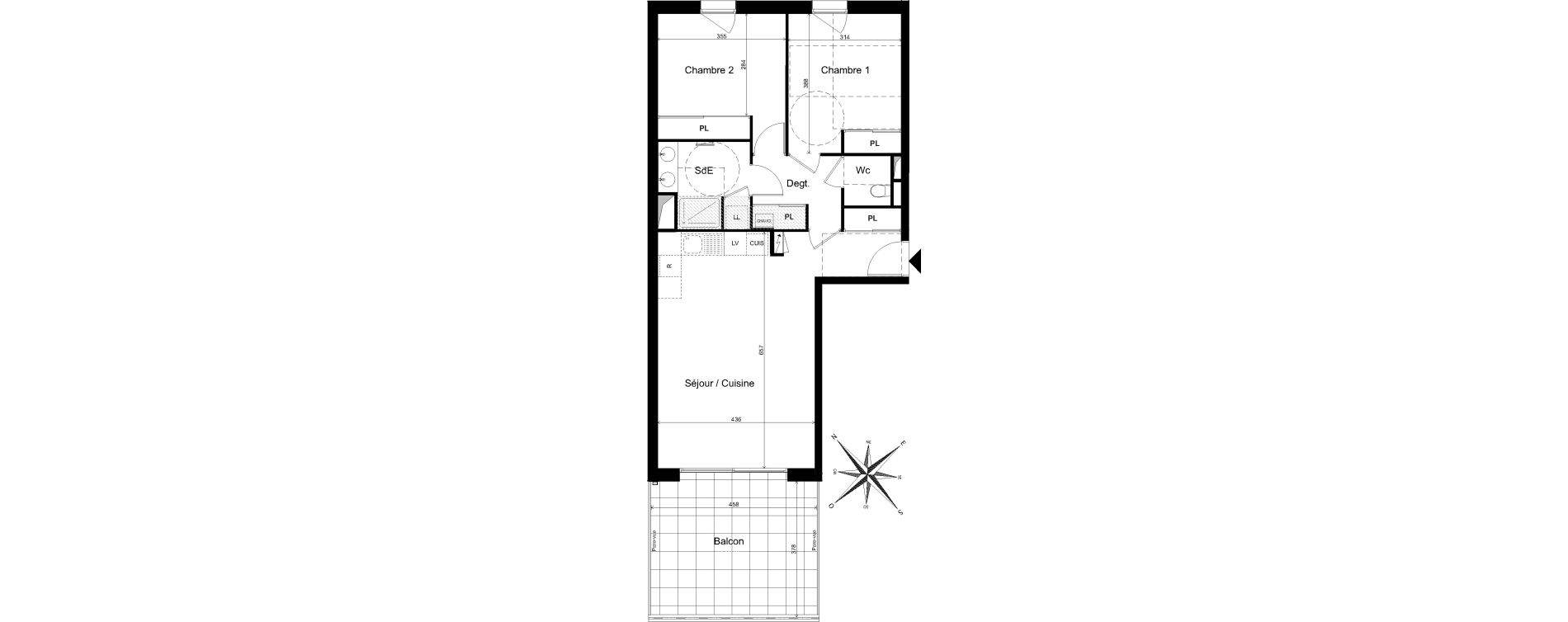 Appartement T3 de 69,64 m2 &agrave; Cholet La casse