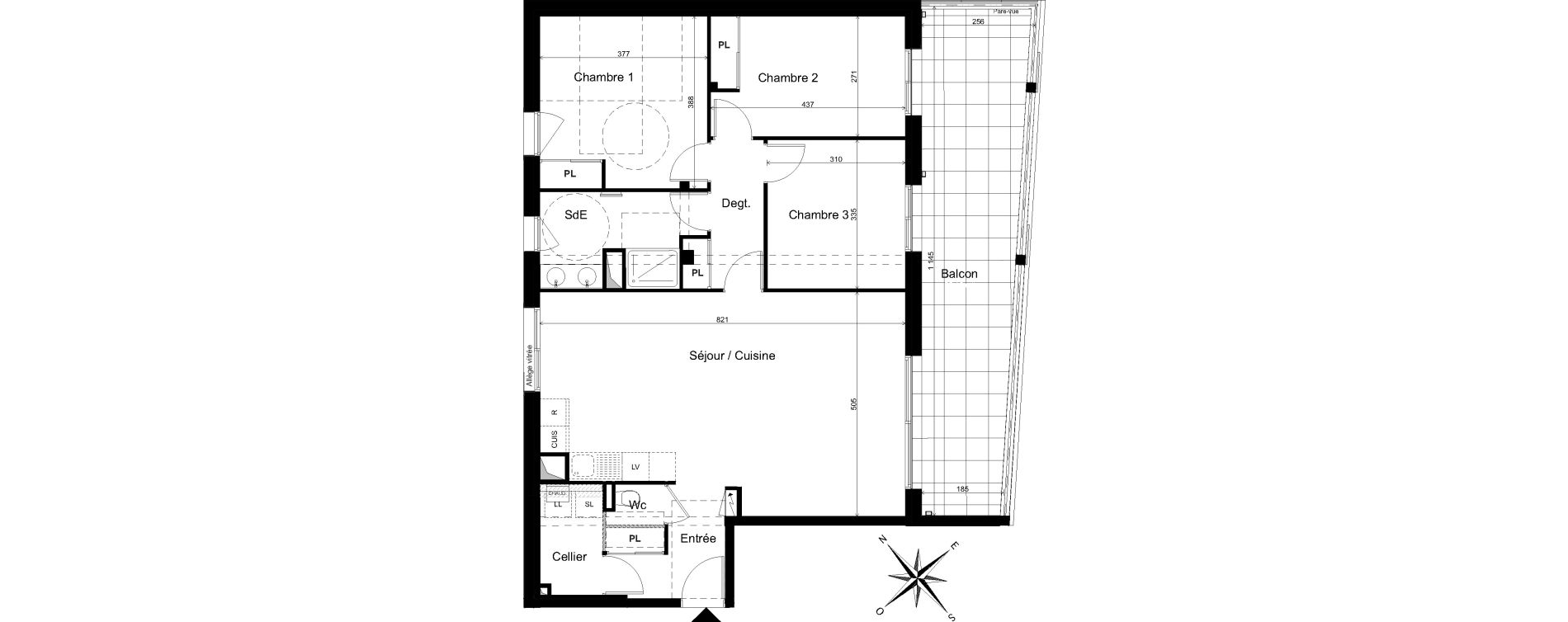Appartement T4 de 96,04 m2 &agrave; Cholet La casse