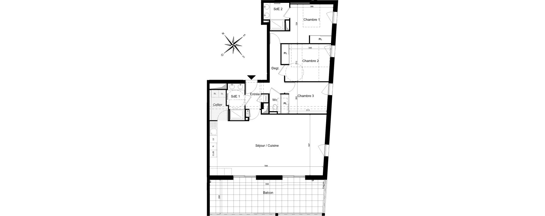 Appartement T4 de 103,88 m2 &agrave; Cholet La casse