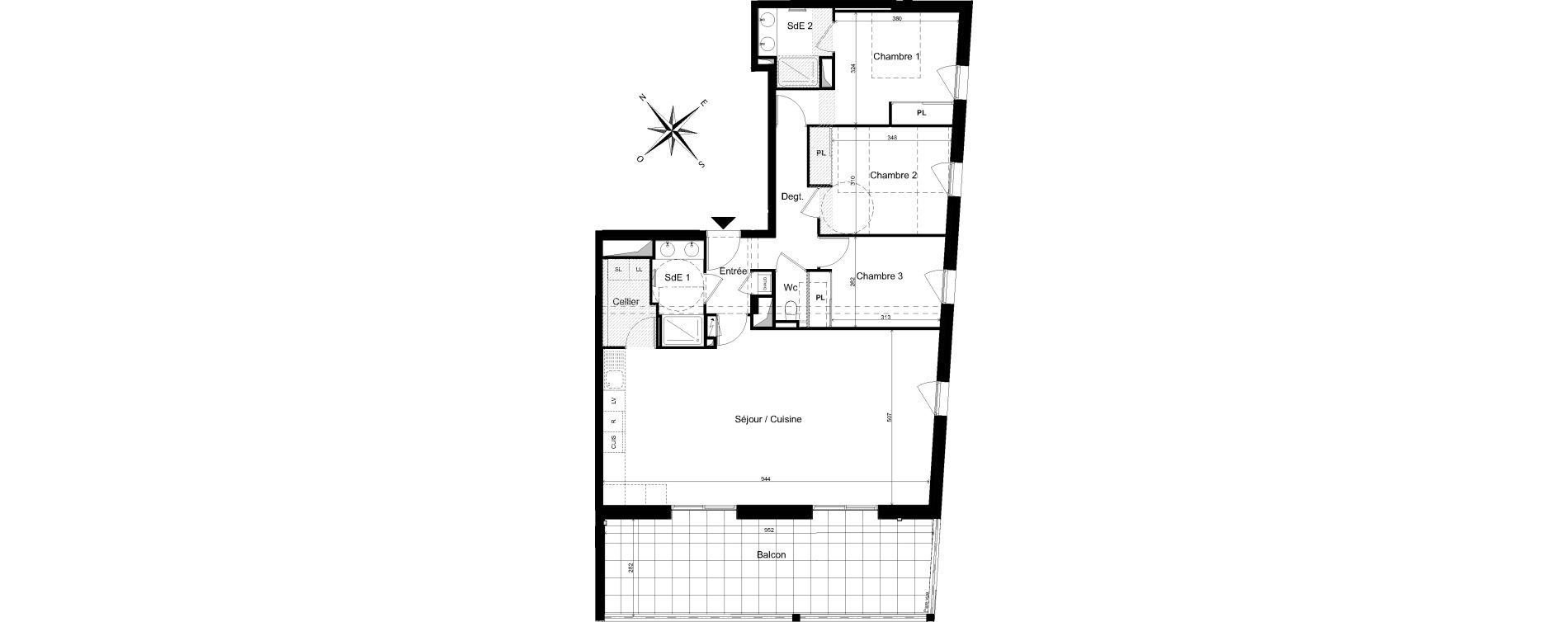 Appartement T4 de 103,88 m2 &agrave; Cholet La casse