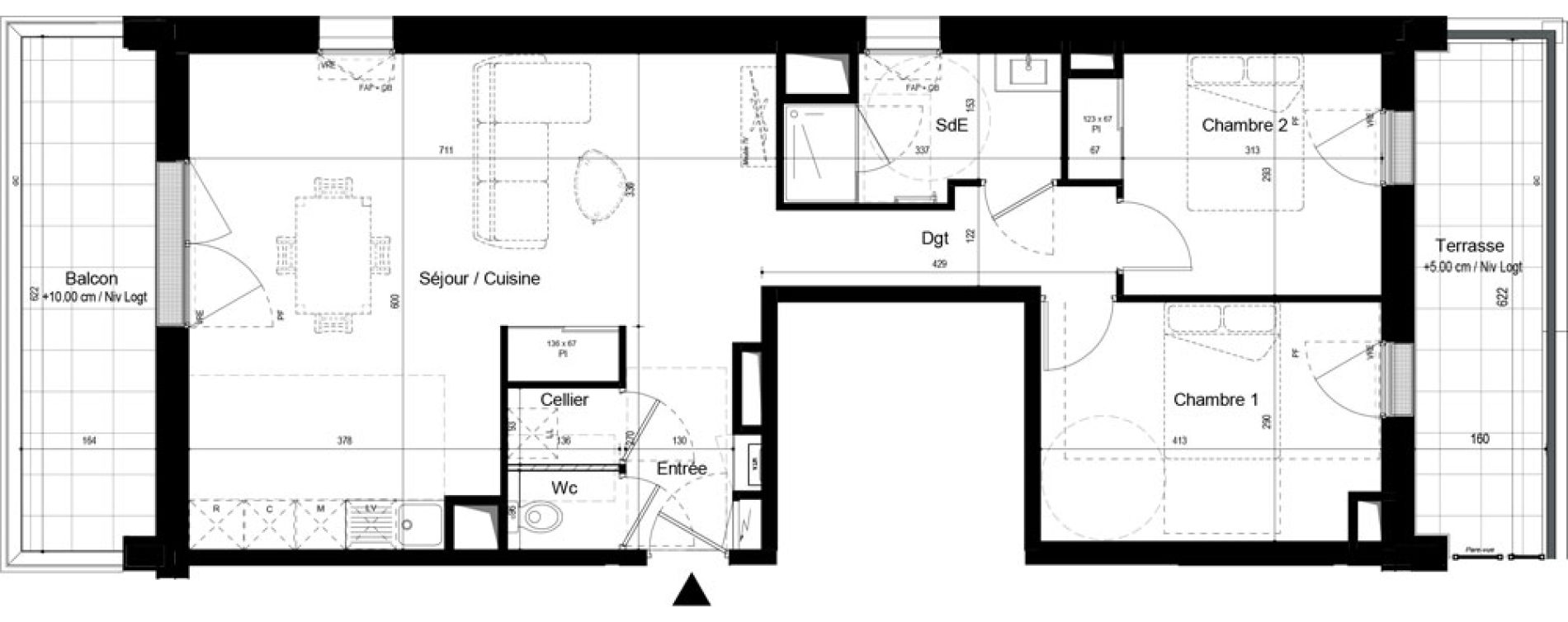 Appartement T3 de 71,88 m2 aux Ponts-De-C&eacute; La chesnaie