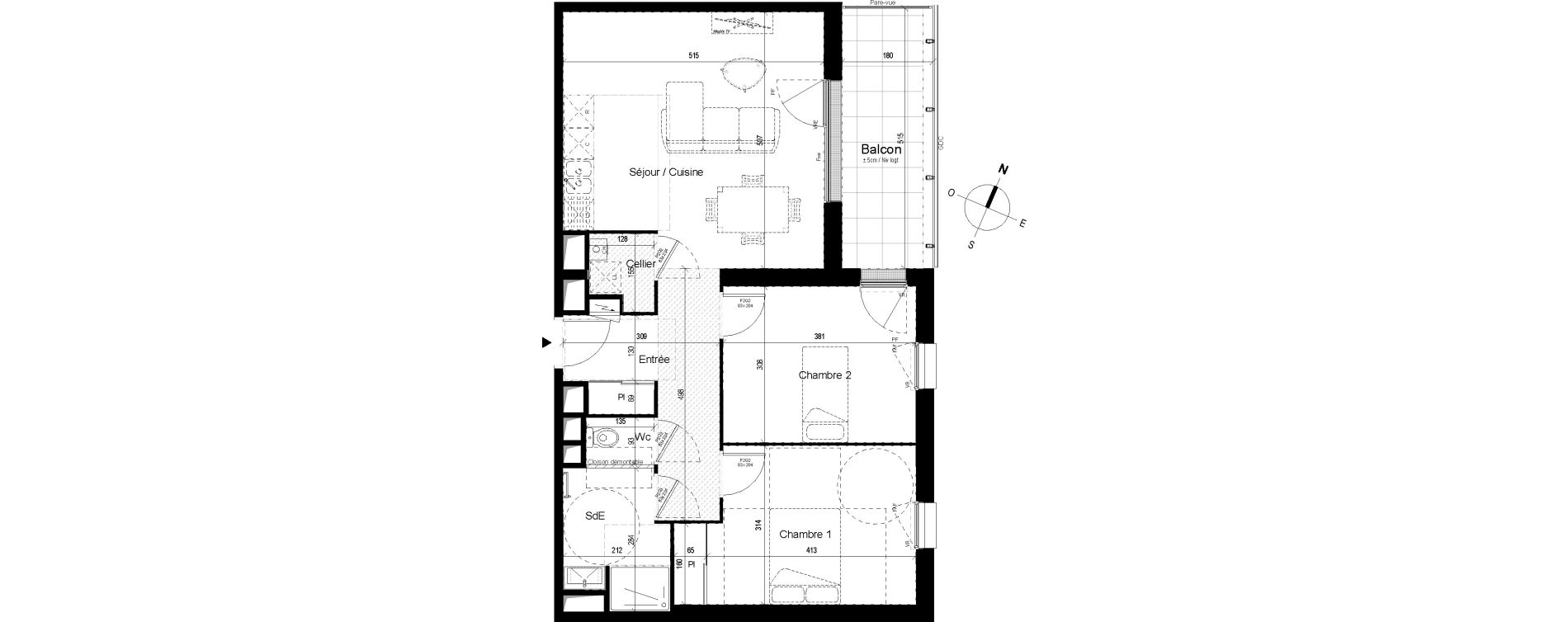 Appartement T3 de 67,54 m2 aux Ponts-De-C&eacute; Grandes maisons