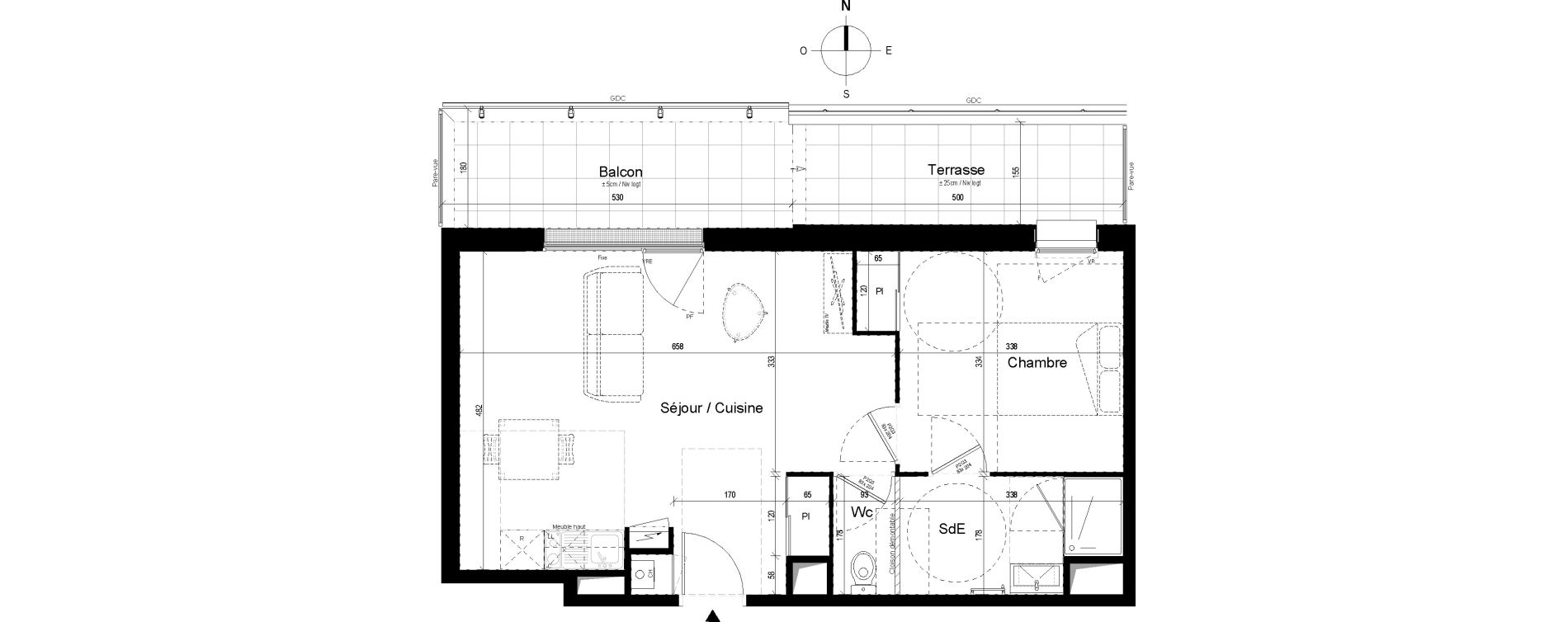 Appartement T2 de 48,94 m2 aux Ponts-De-C&eacute; Grandes maisons