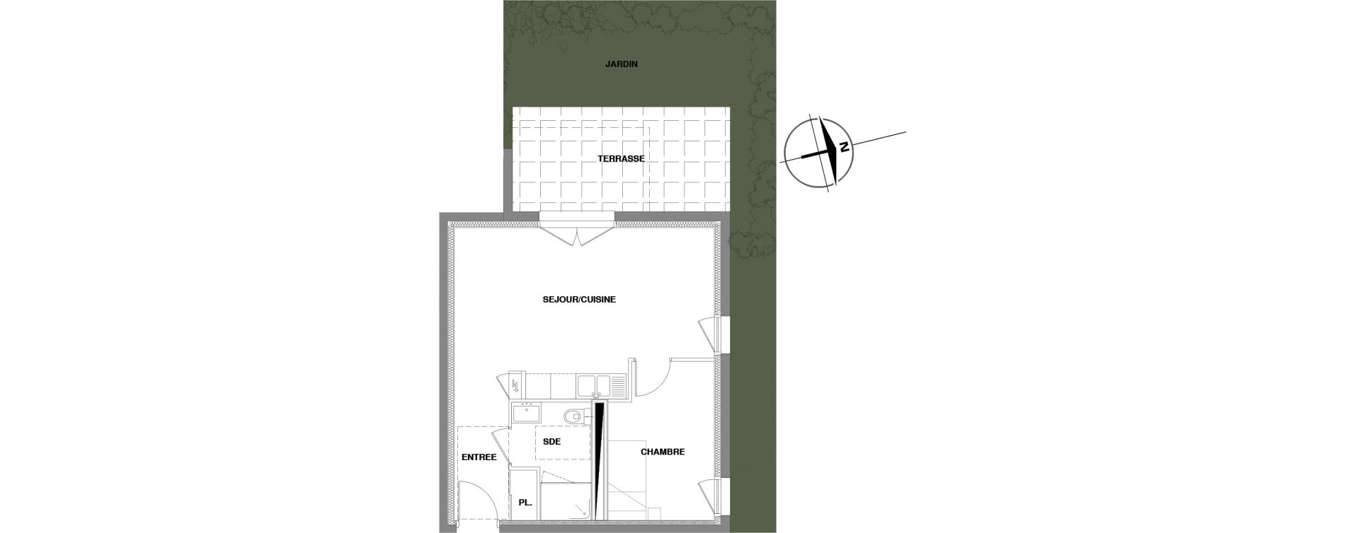 Appartement T2 de 41,06 m2 aux Ponts-De-C&eacute; Centre