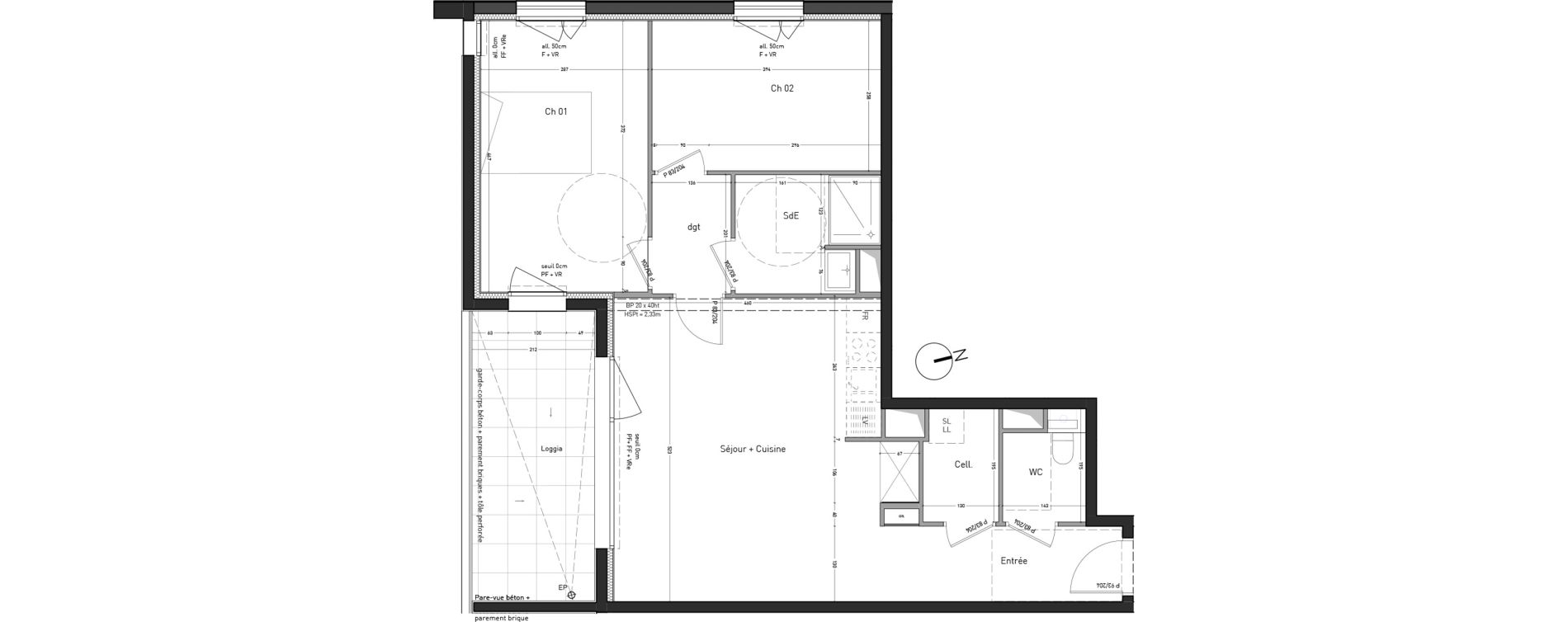 Appartement T3 de 65,84 m2 aux Ponts-De-C&eacute; La monnaie