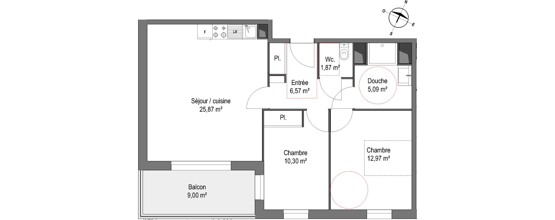 Appartement T3 de 62,67 m2 &agrave; Montreuil-Juign&eacute; La rong&egrave;re