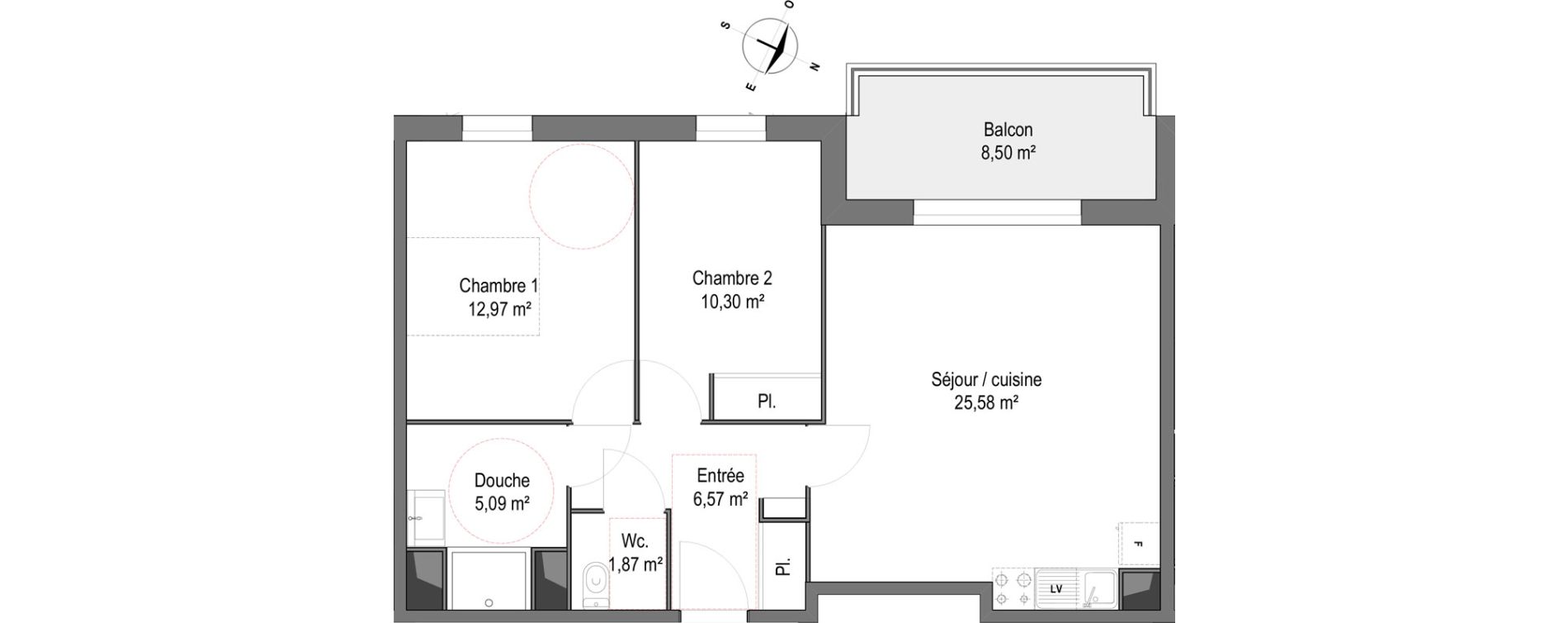 Appartement T3 de 62,37 m2 &agrave; Montreuil-Juign&eacute; La rong&egrave;re