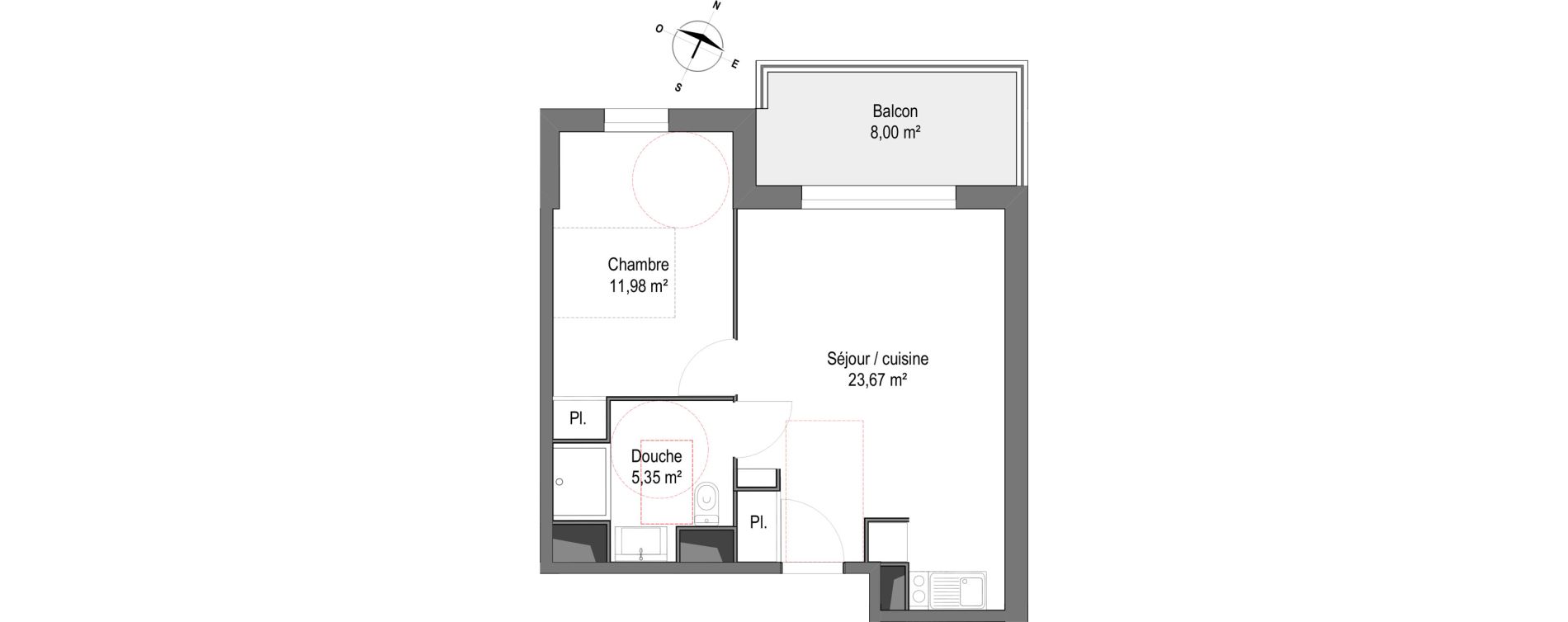 Appartement T2 de 41,00 m2 &agrave; Montreuil-Juign&eacute; La rong&egrave;re