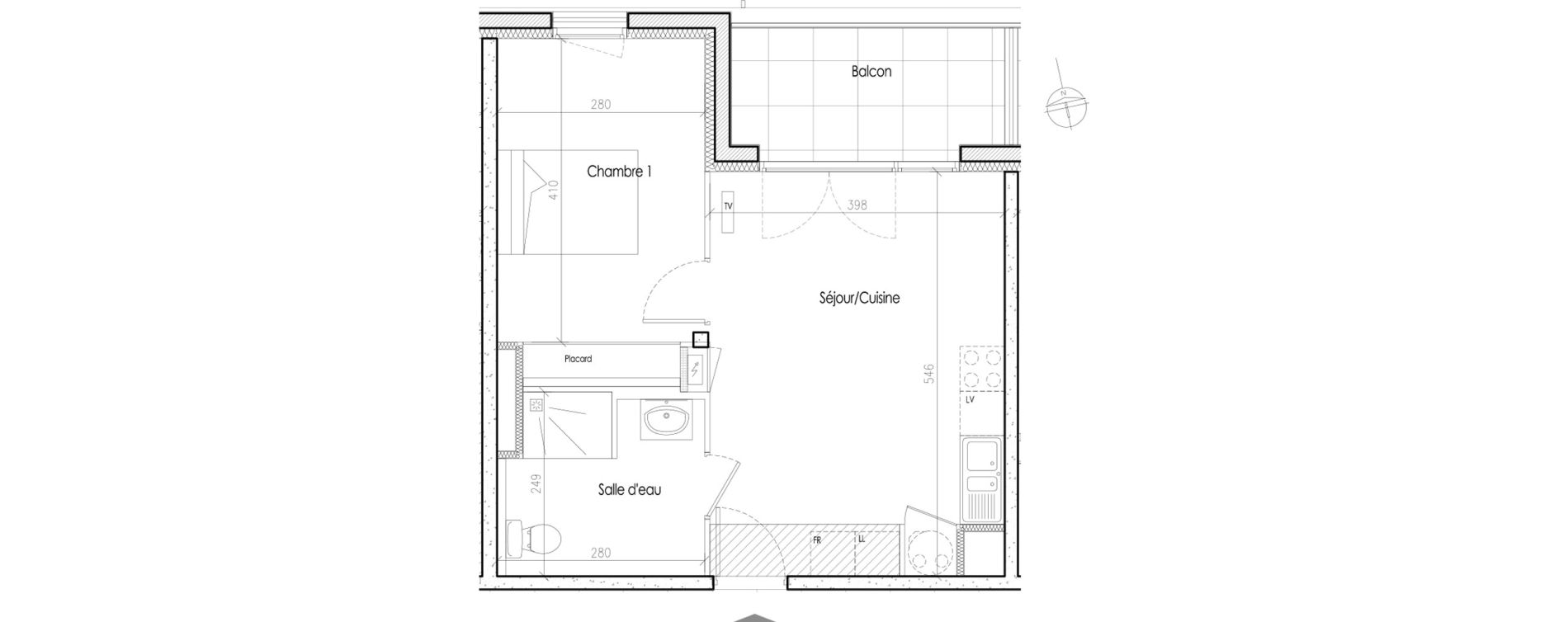 Appartement T2 de 40,25 m2 &agrave; Tr&eacute;laz&eacute; Goduci&egrave;re - mara&icirc;ch&egrave;re