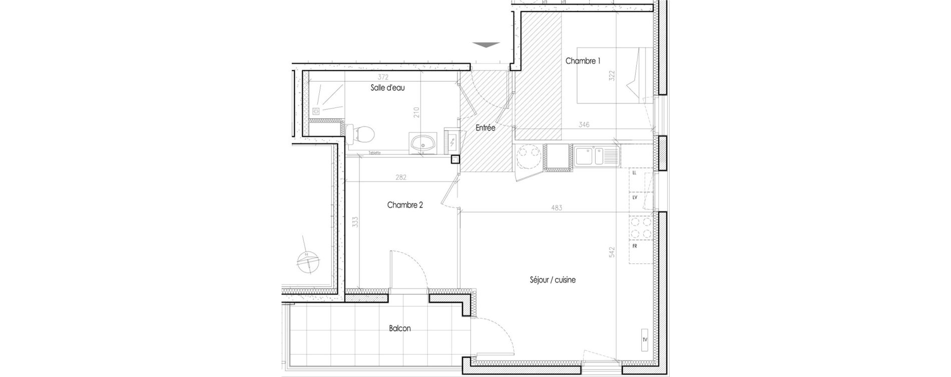 Appartement T3 de 54,23 m2 &agrave; Tr&eacute;laz&eacute; Goduci&egrave;re - mara&icirc;ch&egrave;re