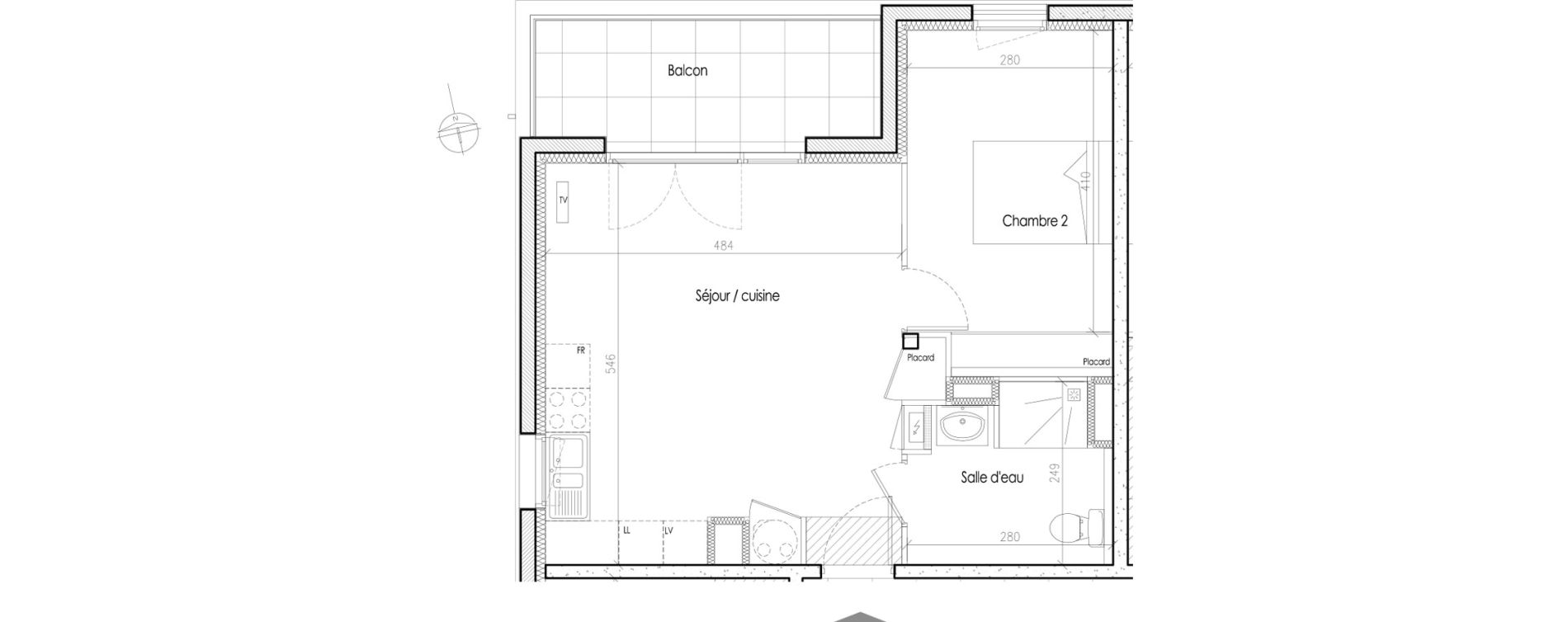 Appartement T2 de 45,09 m2 &agrave; Tr&eacute;laz&eacute; Goduci&egrave;re - mara&icirc;ch&egrave;re