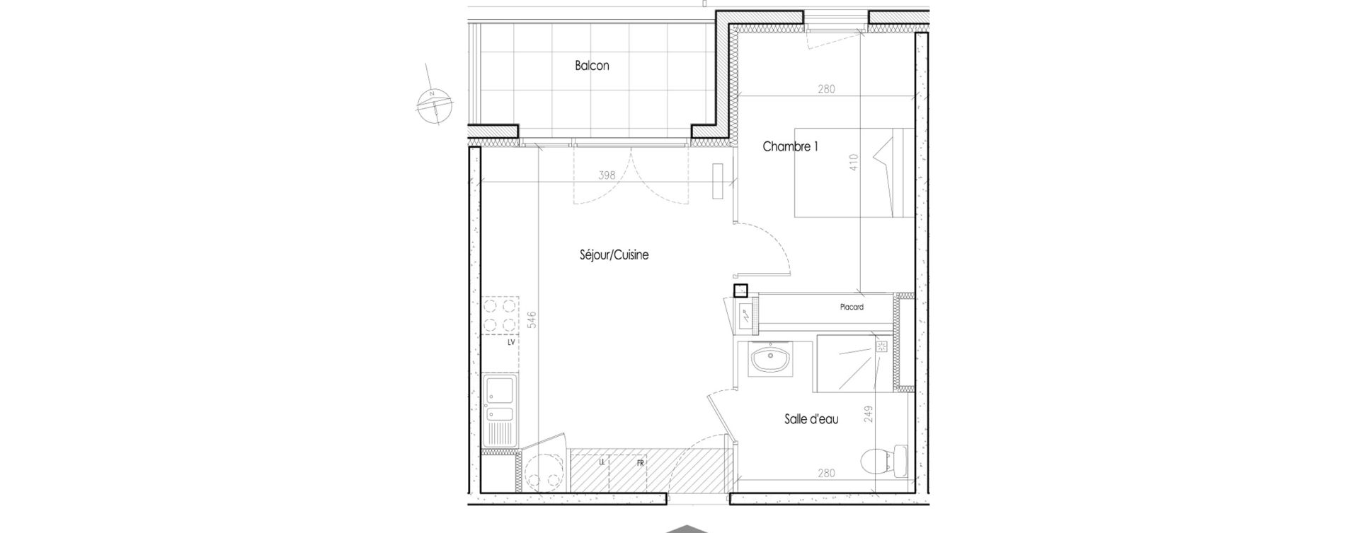 Appartement T2 de 40,25 m2 &agrave; Tr&eacute;laz&eacute; Goduci&egrave;re - mara&icirc;ch&egrave;re