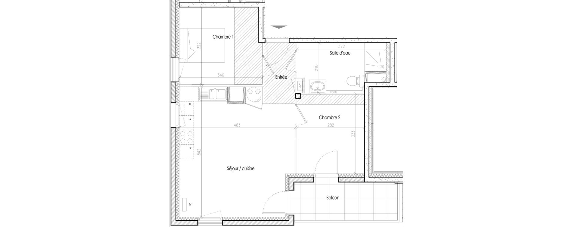 Appartement T3 de 54,23 m2 &agrave; Tr&eacute;laz&eacute; Goduci&egrave;re - mara&icirc;ch&egrave;re