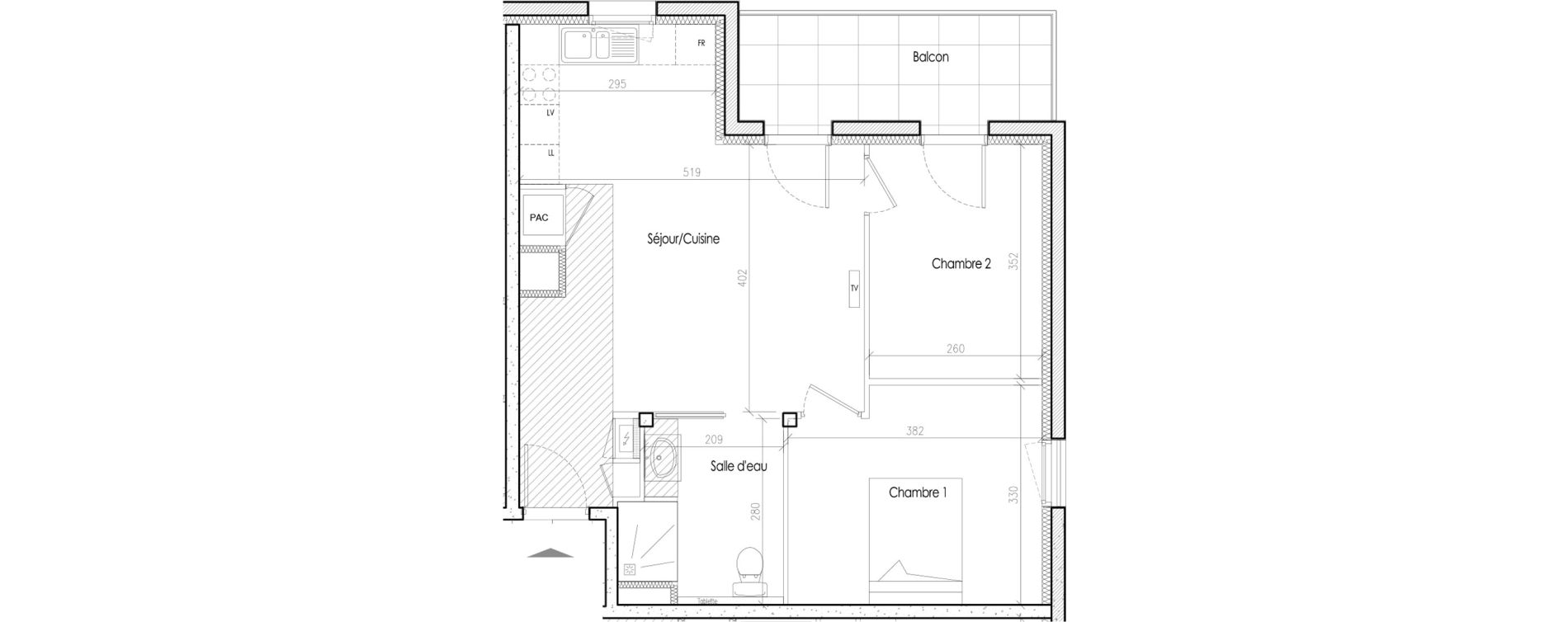 Appartement T3 de 54,87 m2 &agrave; Tr&eacute;laz&eacute; Goduci&egrave;re - mara&icirc;ch&egrave;re